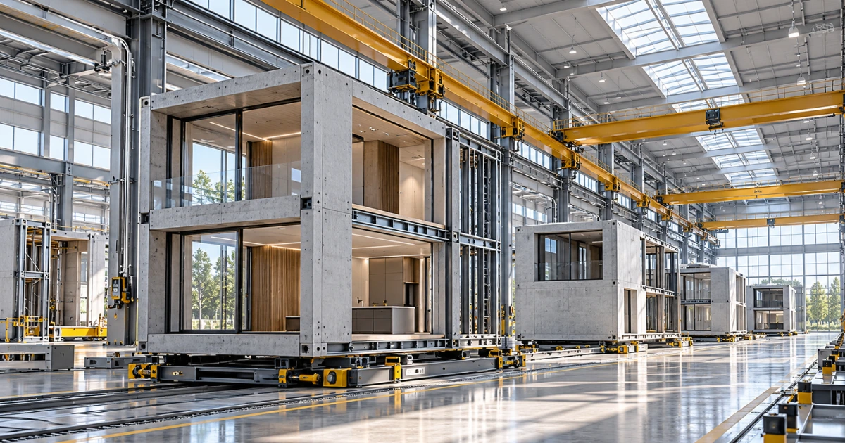 Módulos de construcción industrializada fabricados en nave